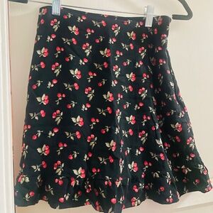 Abercrombie & Fitch Cherry Pattern Black Mini Skirt